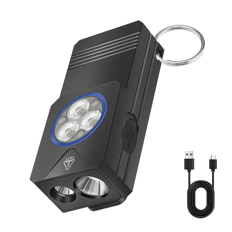 EV30 550 Lumens Brightness EDC Multi-Function Flashlight IP66 Waterproof Aluminum Alloy Clip Magnetic Work Light with UV Detection Red Blue Flash