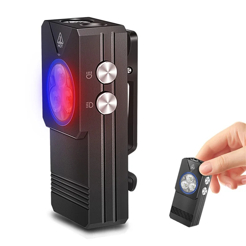 EV30 550 Lumens Brightness EDC Multi-Function Flashlight IP66 Waterproof Aluminum Alloy Clip Magnetic Work Light with UV Detection Red Blue Flash