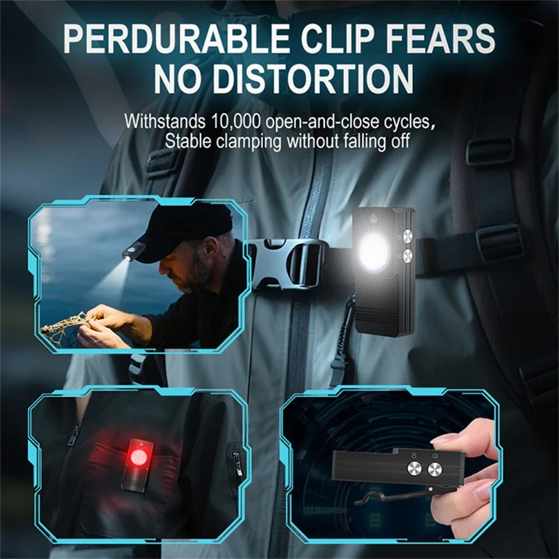 EV30 550 Lumens Brightness EDC Multi-Function Flashlight IP66 Waterproof Aluminum Alloy Clip Magnetic Work Light with UV Detection Red Blue Flash