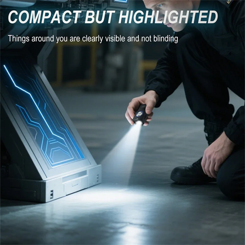 EV30 550 Lumens Brightness EDC Multi-Function Flashlight IP66 Waterproof Aluminum Alloy Clip Magnetic Work Light with UV Detection Red Blue Flash