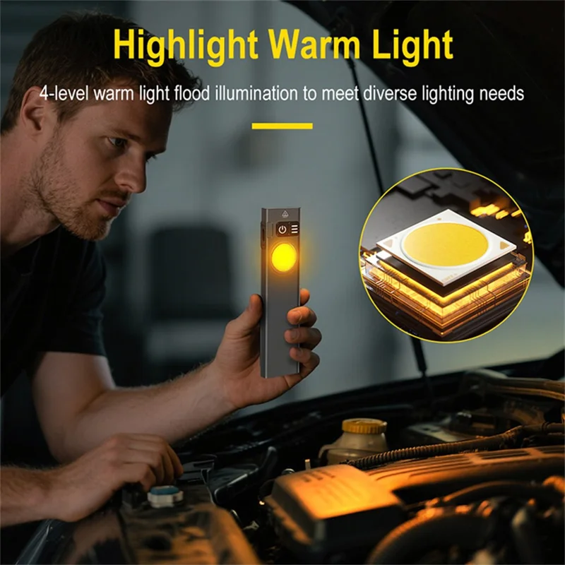 U8 IP67 Waterproof Aluminum Alloy Flashlight with Yellow and RGB Lights 650 Lumens Brightness Multi-Function Magnetic Torch