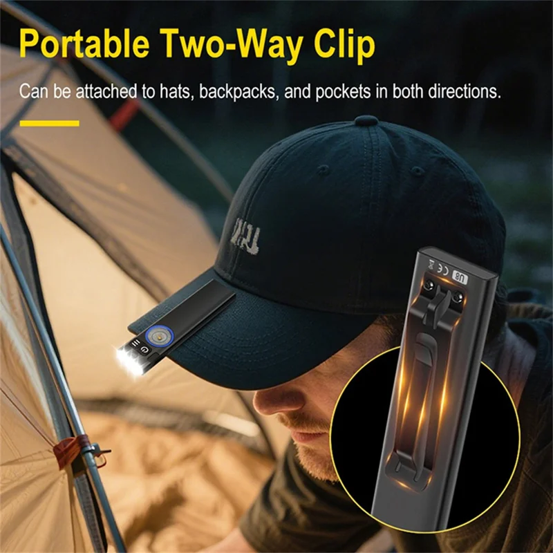 U8 IP67 Waterproof Aluminum Alloy Flashlight with Yellow and RGB Lights 650 Lumens Brightness Multi-Function Magnetic Torch