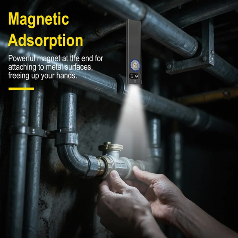 U8 IP67 Waterproof Aluminum Alloy Flashlight with Yellow and RGB Lights 650 Lumens Brightness Multi-Function Magnetic Torch