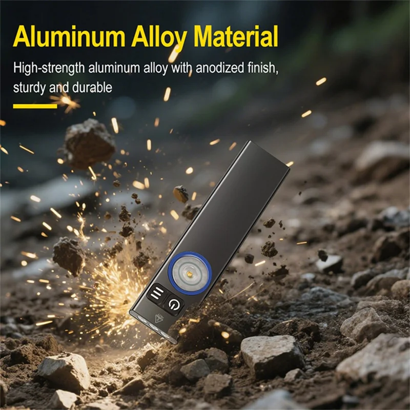 U8 IP67 Waterproof Aluminum Alloy Flashlight with Yellow and RGB Lights 650 Lumens Brightness Multi-Function Magnetic Torch