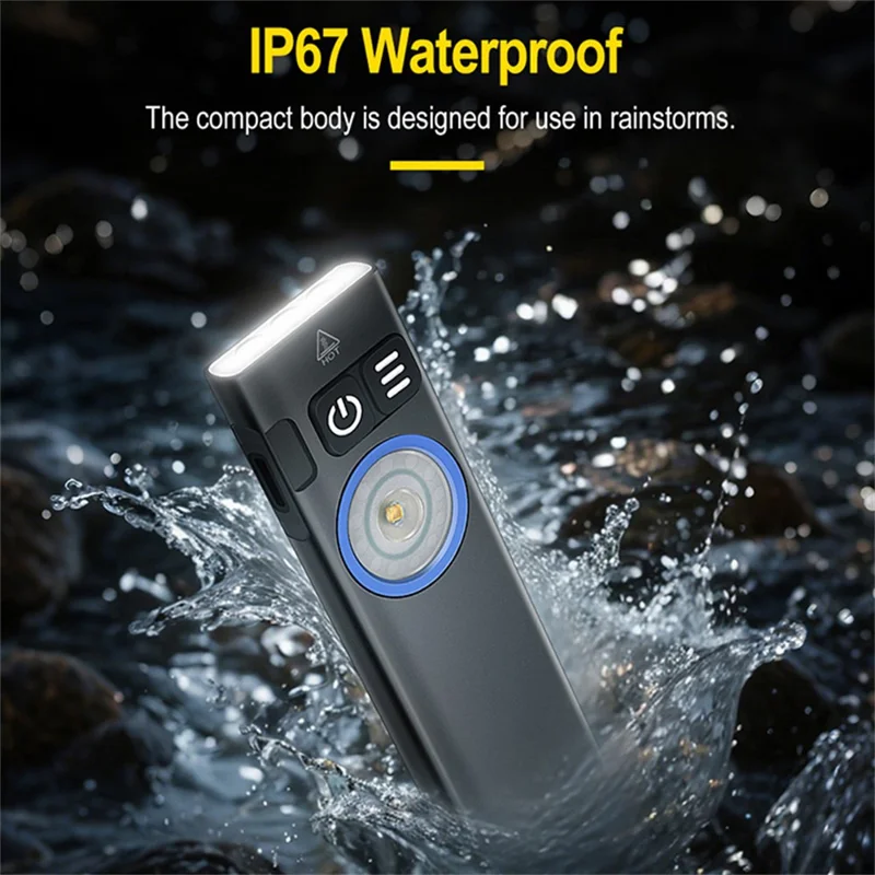 U8 IP67 Waterproof Aluminum Alloy Flashlight with Yellow and RGB Lights 650 Lumens Brightness Multi-Function Magnetic Torch