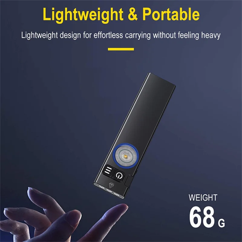 U8 IP67 Waterproof Aluminum Alloy Flashlight with Yellow and RGB Lights 650 Lumens Brightness Multi-Function Magnetic Torch