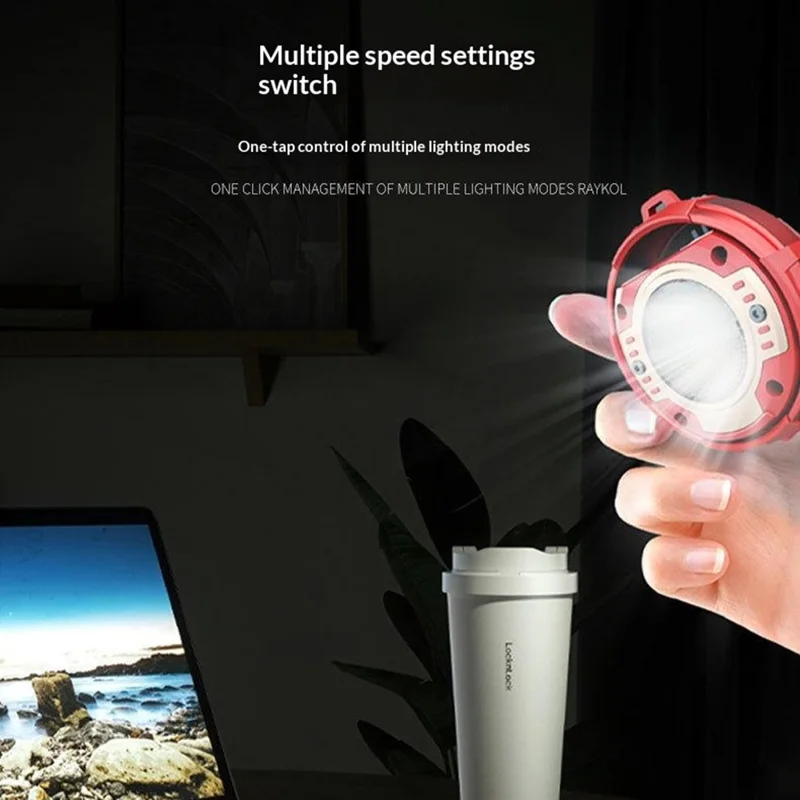 22HO0018 Lámpara de Trabajo Multifuncional para Exterior, Luz de Emergencia con Carga USB y Cabezal Magnético - Lámpara de Trabajo P7 / Azul