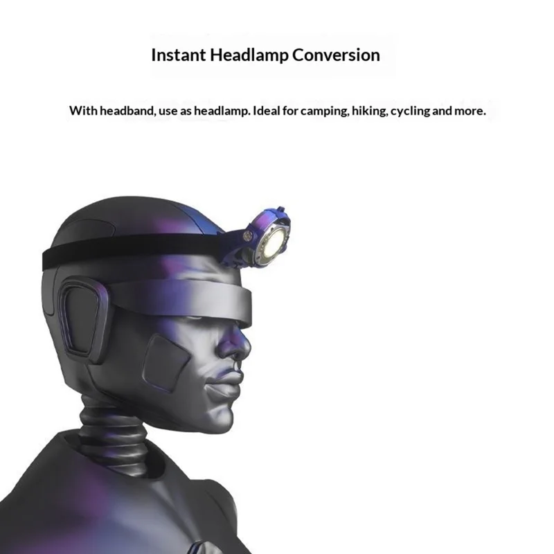 22HO0018 Lámpara de Trabajo Multifuncional para Exterior, Luz de Emergencia con Carga USB y Cabezal Magnético - Lámpara de Trabajo P7 / Azul