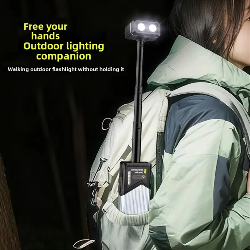 TG-GZ04301 Rechargeable LED Work Light Stretchable Rotatable Flashlight with Magnetic Base and Type-C Charging for Car Repair