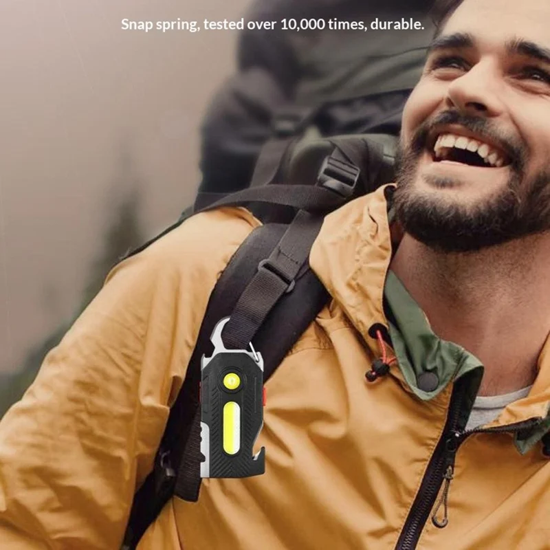 Linterna EDC multifunción de alta luminosidad con abridor de botellas y silbato de supervivencia