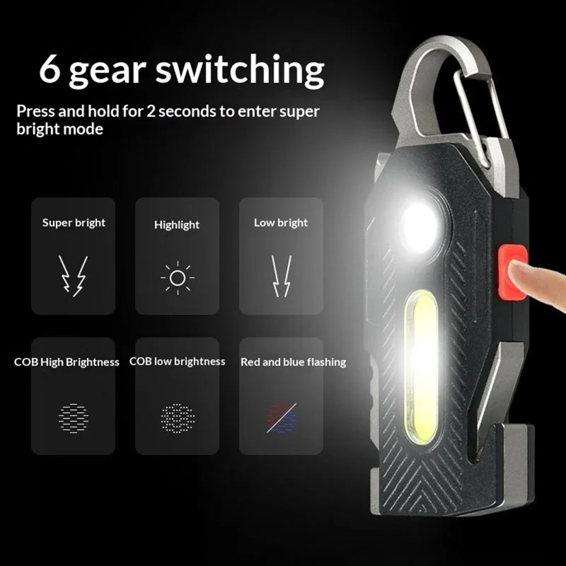 Linterna EDC multifunción de alta luminosidad con abridor de botellas y silbato de supervivencia