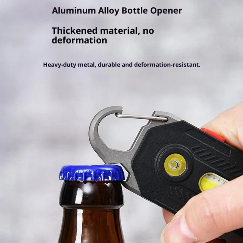 Linterna EDC multifunción de alta luminosidad con abridor de botellas y silbato de supervivencia