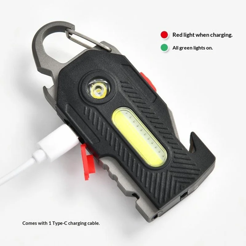 Linterna EDC multifunción de alta luminosidad con abridor de botellas y silbato de supervivencia