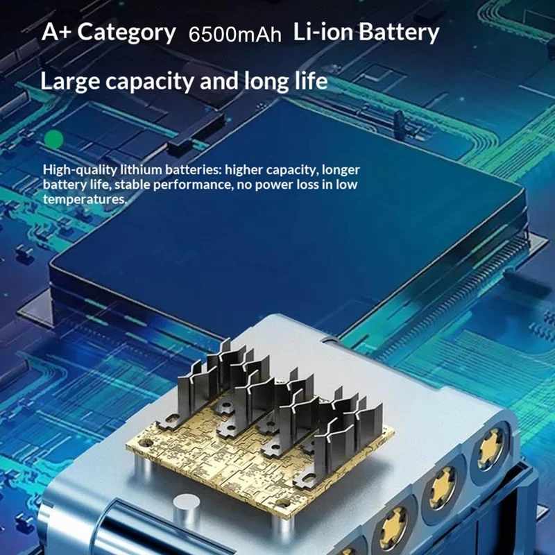 W5218A Maat S Zaklamp met Externe 6500mAh Batterij P50 + COB LED Werklicht met DC-poort