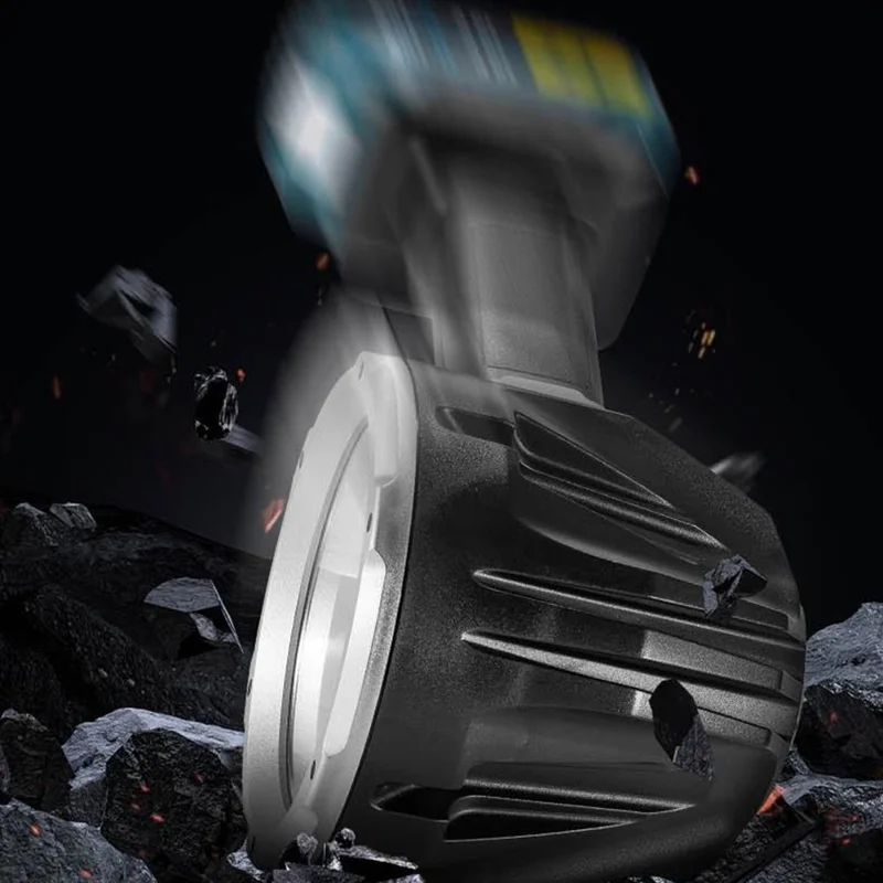 W5218A Maat S Zaklamp met Externe 6500mAh Batterij P50 + COB LED Werklicht met DC-poort