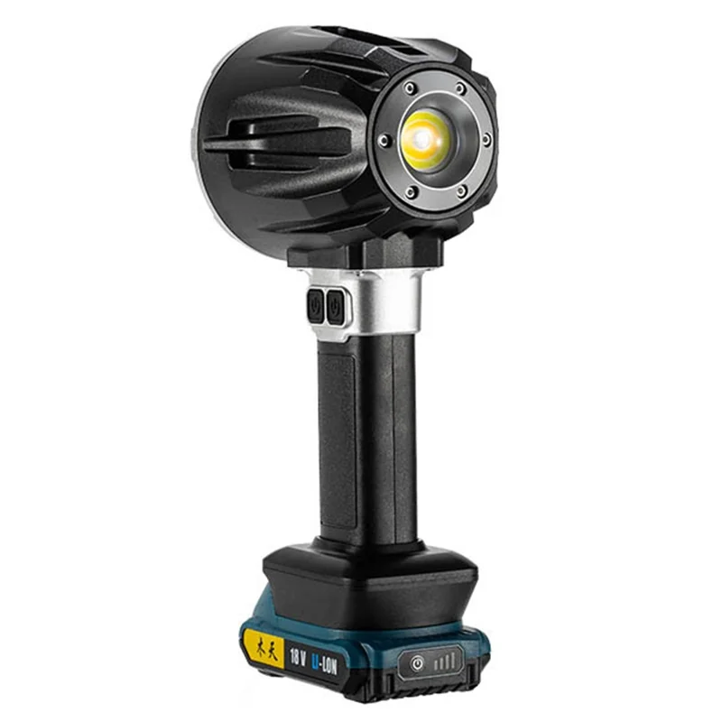 W5218A Maat S Zaklamp met Externe 6500mAh Batterij P50 + COB LED Werklicht met DC-poort