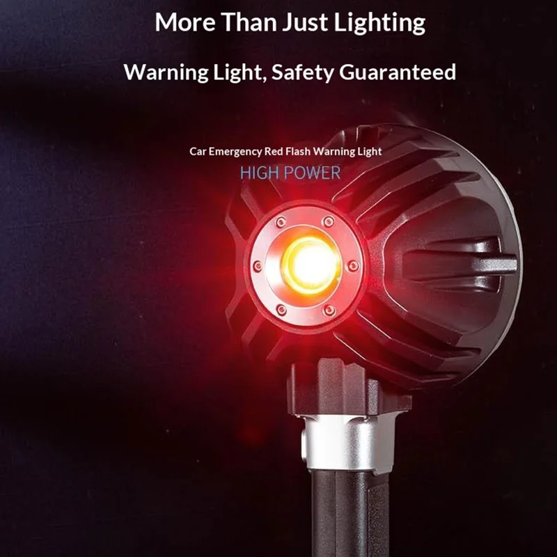 W5218A Maat S Zaklamp met Externe 6500mAh Batterij P50 + COB LED Werklicht met DC-poort