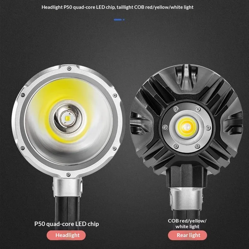 W5218A Maat S Zaklamp met Externe 6500mAh Batterij P50 + COB LED Werklicht met DC-poort