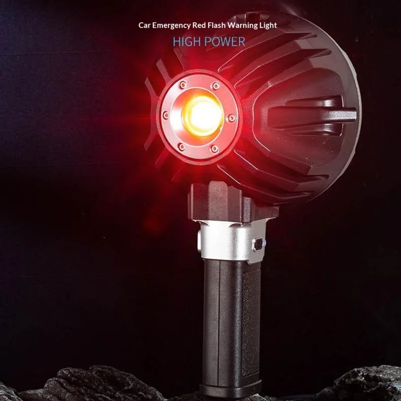 Linterna de mano W5218B tamaño S con batería integrada de 3000 mAh, luz de trabajo LED P50 + COB, lámpara de advertencia exterior