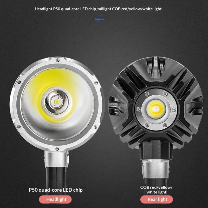 Linterna de mano W5218B tamaño S con batería integrada de 3000 mAh, luz de trabajo LED P50 + COB, lámpara de advertencia exterior