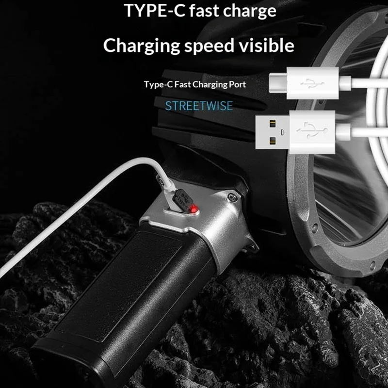 Linterna de mano W5218B tamaño S con batería integrada de 3000 mAh, luz de trabajo LED P50 + COB, lámpara de advertencia exterior
