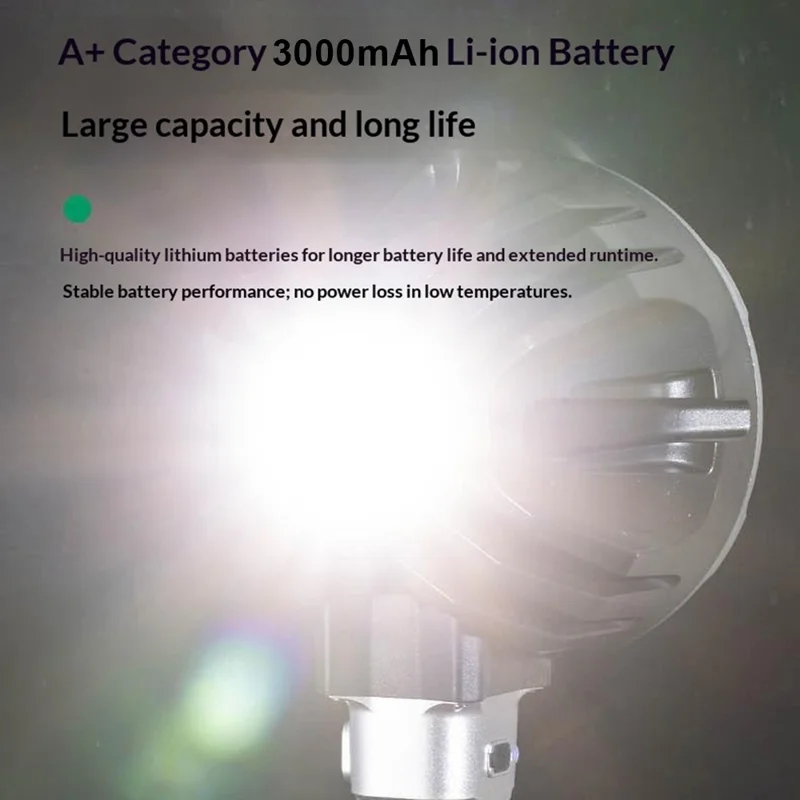 Ручной фонарь W5219B, размер L, встроенный аккумулятор 3000 мА·ч, светодиодный фонарь P50 + COB, рабочий свет, уличная сигнализация