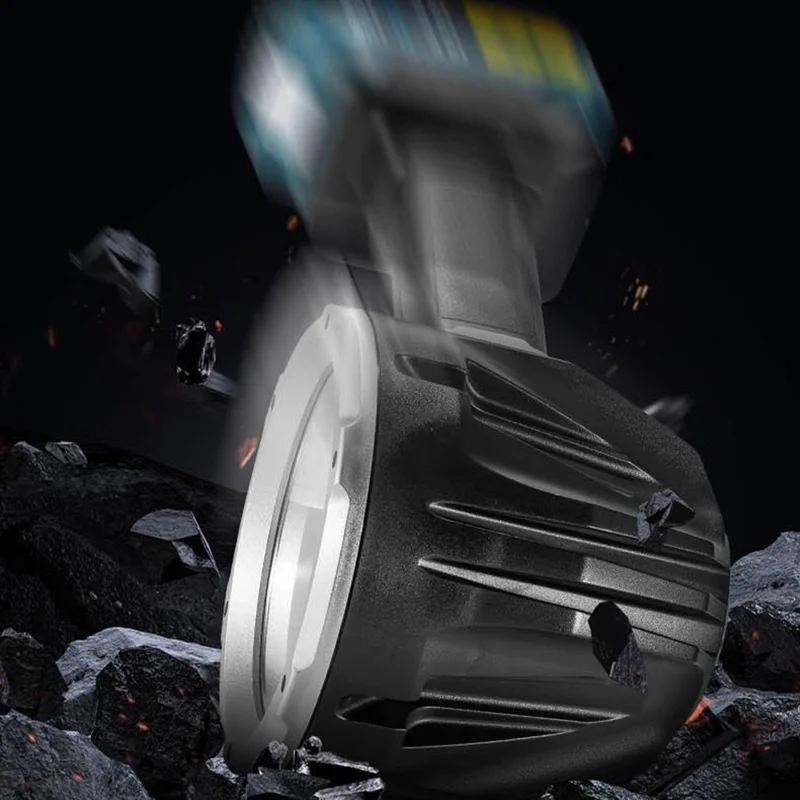 Linterna de mano tamaño L W5219A con batería externa de 6500 mAh, luz de trabajo LED P50 + COB con puerto DC