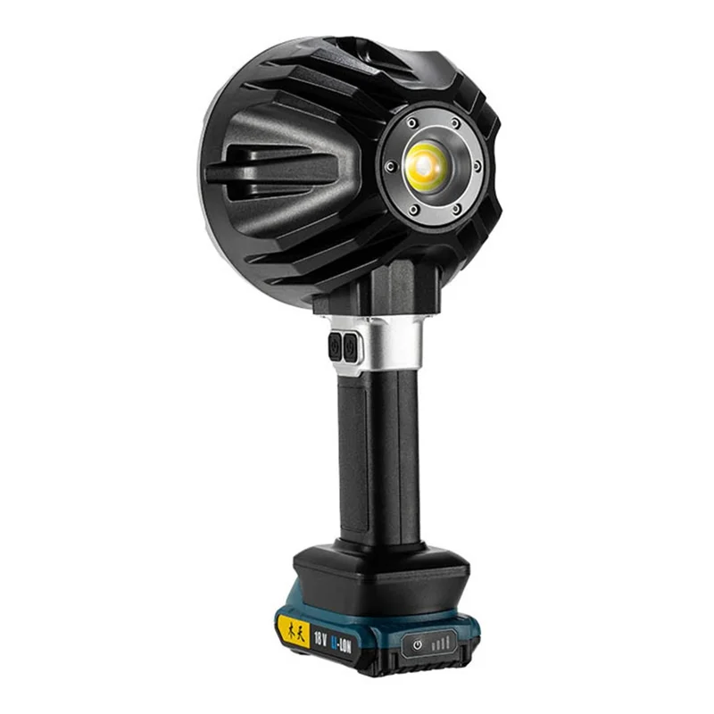 Linterna de mano tamaño L W5219A con batería externa de 6500 mAh, luz de trabajo LED P50 + COB con puerto DC