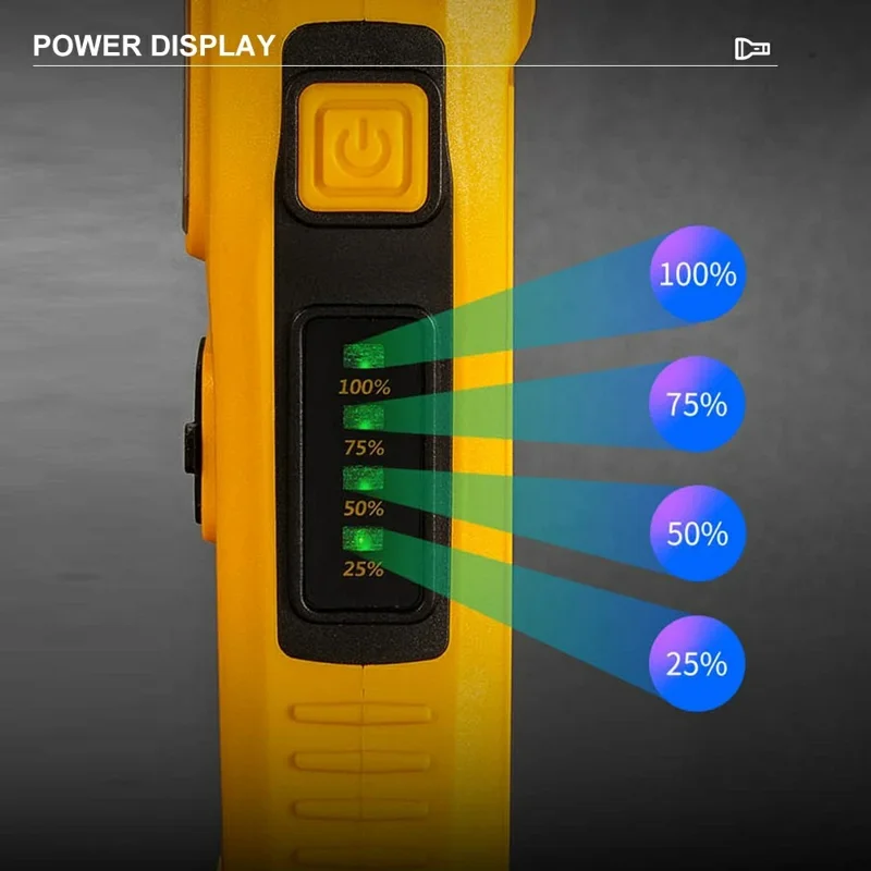 W5215 Instelbare multifunctionele werklamp auto nooddief met sterke magneet / ruitbreker / veiligheidshamer - Geel
