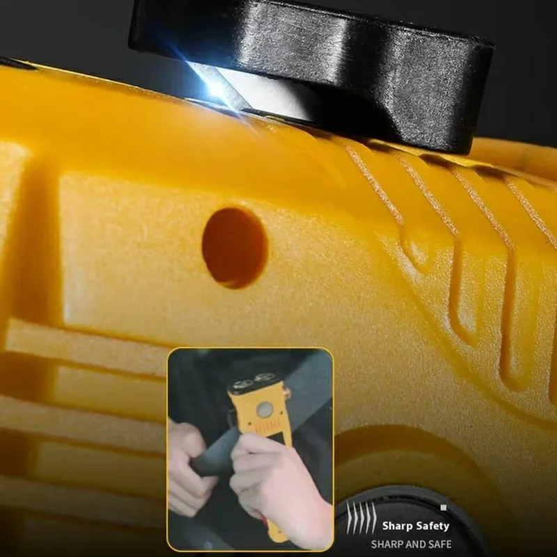 W5215 Instelbare multifunctionele werklamp auto nooddief met sterke magneet / ruitbreker / veiligheidshamer - Geel