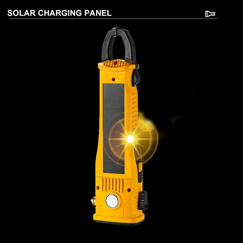 W5216 Clip Hook multifunctionele werklicht auto noodlamp met sterke magneet / ruitbreker / veiligheidshamer - Geel