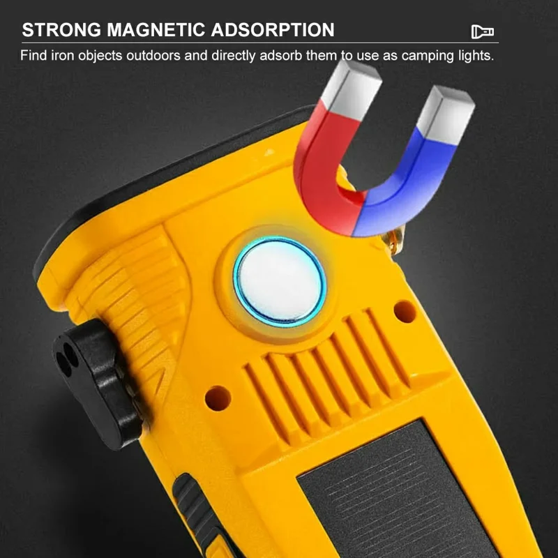 W5216 Clip Hook multifunctionele werklicht auto noodlamp met sterke magneet / ruitbreker / veiligheidshamer - Geel