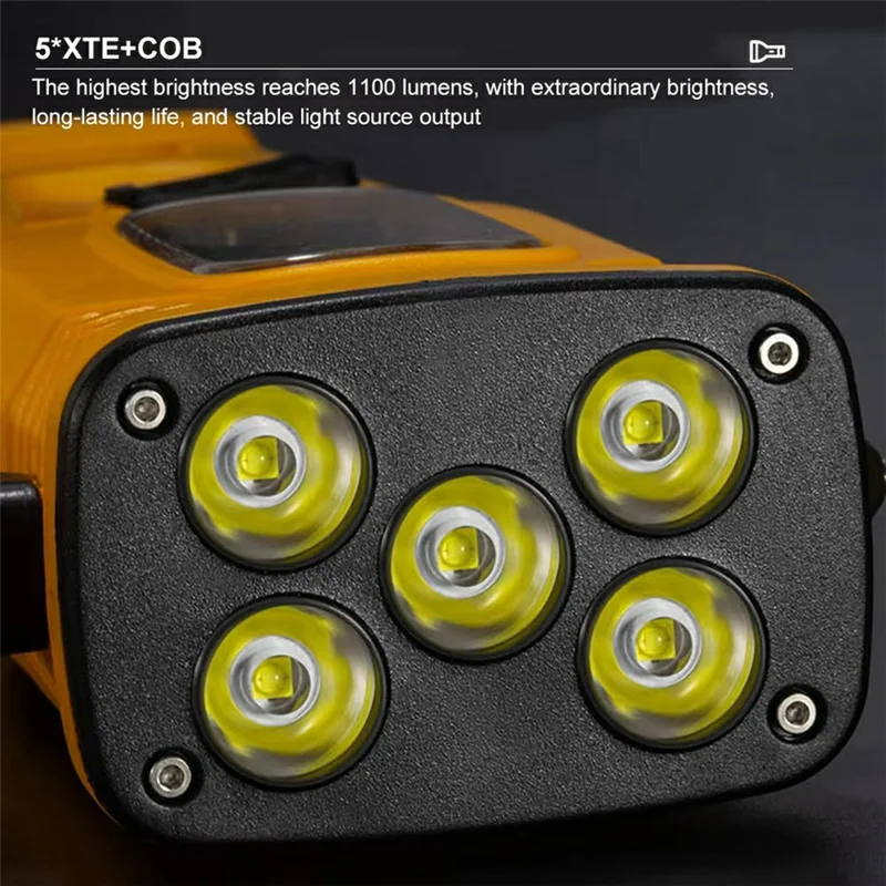 W5216 Clip Hook multifunctionele werklicht auto noodlamp met sterke magneet / ruitbreker / veiligheidshamer - Geel