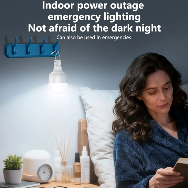YESIDO DH14 Lampadina d'Emergenza Ricaricabile con 12 LED, Lanterna da Campeggio Regolabile su 3 Livelli, Bianca
