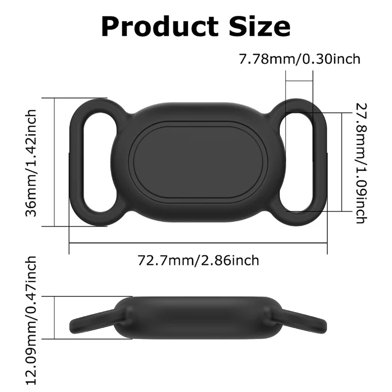 Coque en silicone pour Xiaomi Tag Tracker étanche et antidéflagrante, housse de protection avec boucles de collier - Noir