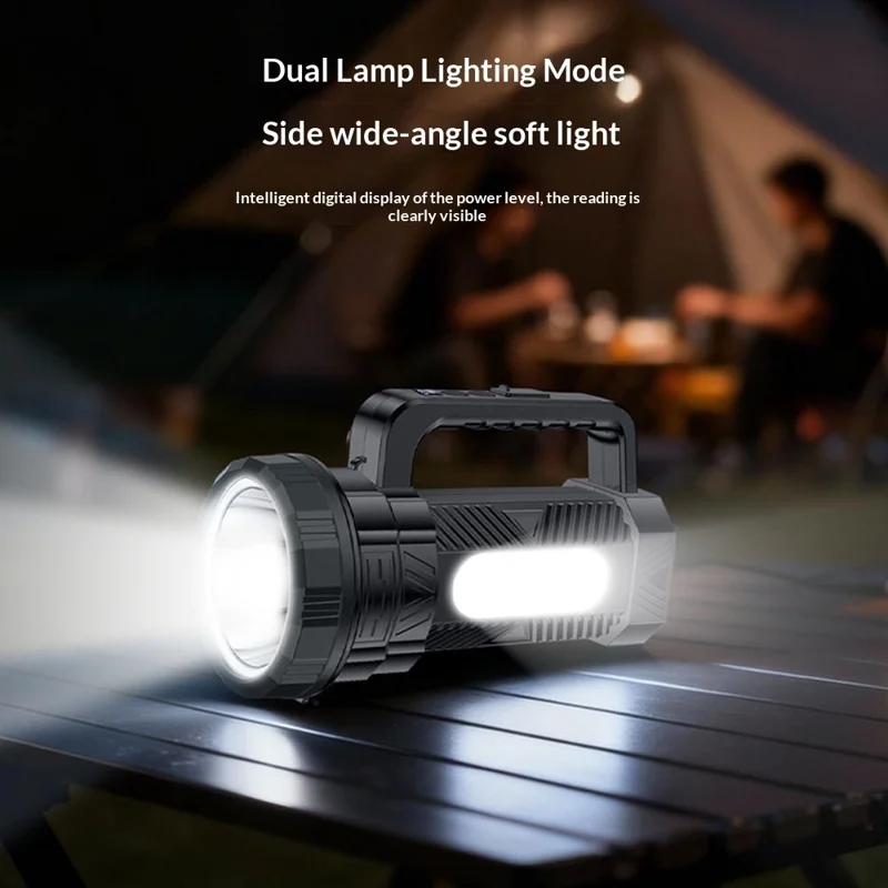 YESIDO TC12 Multifunctional Rechargeable Dual Lamp Lighting Flashlight 840LM High Power Flash Light for Outdoor Emergency - Black