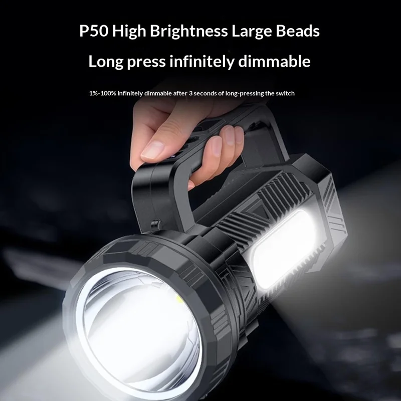 YESIDO TC12 Multifunctional Rechargeable Dual Lamp Lighting Flashlight 840LM High Power Flash Light for Outdoor Emergency - Black