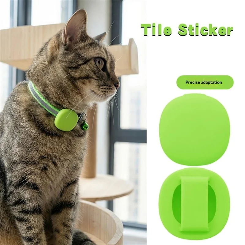 Silikonhölje för Tile Sticker (2024) Bluetooth-kompatibel hundspårrare Skydd för hundkragar Grönt