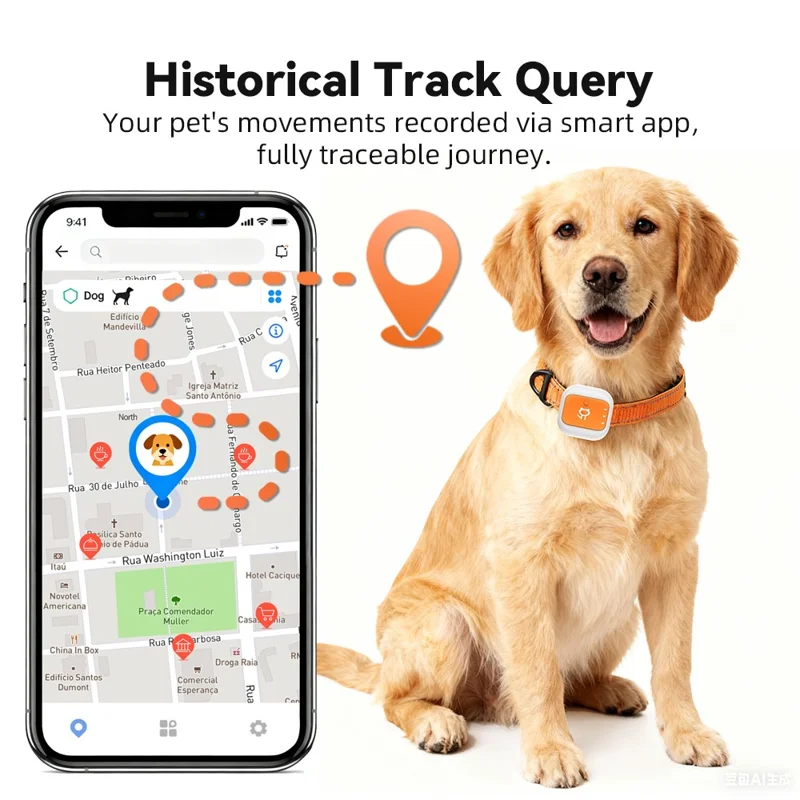 G01 Waterproof Smart Pet Tracker WiFi+GPS Positioning Anti-Lost Collar for Cats Dogs, Eurasian Version - Orange S