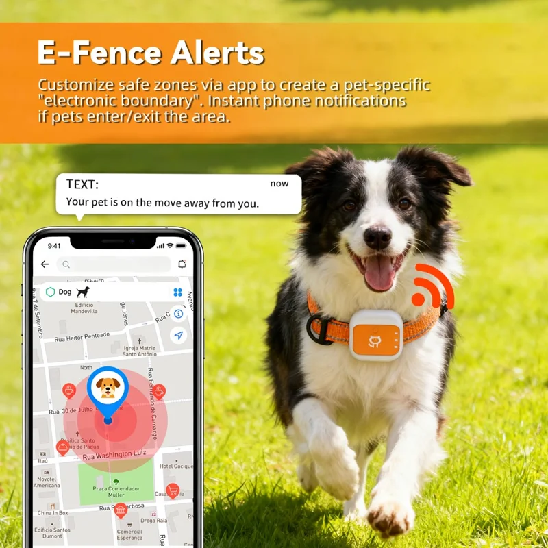 G01 Waterproof Smart Pet Tracker WiFi+GPS Positioning Anti-Lost Collar for Cats Dogs, Eurasian Version - Orange S