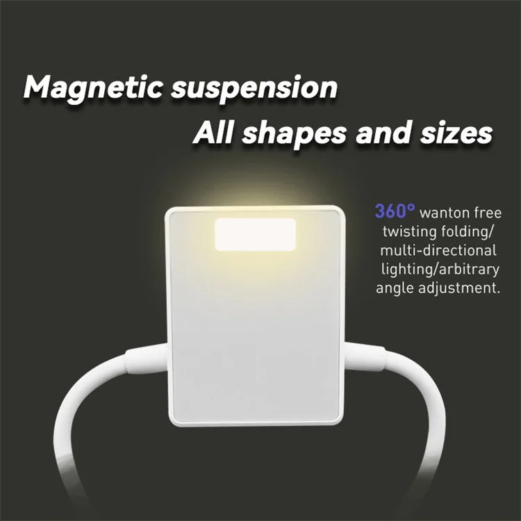 Magnetic Neck Reading Light 3 Colors Adjustable Bendable Arm Rechargeable Book Light for Working Reading Sleeping Knitting Cross Stitch