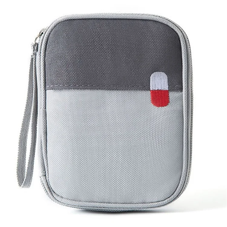 Borsa Medica di Emergenza Per Viaggi di Piccole Dimensioni Portable Medicine Stoccaggio Con Cerniera - Grigio