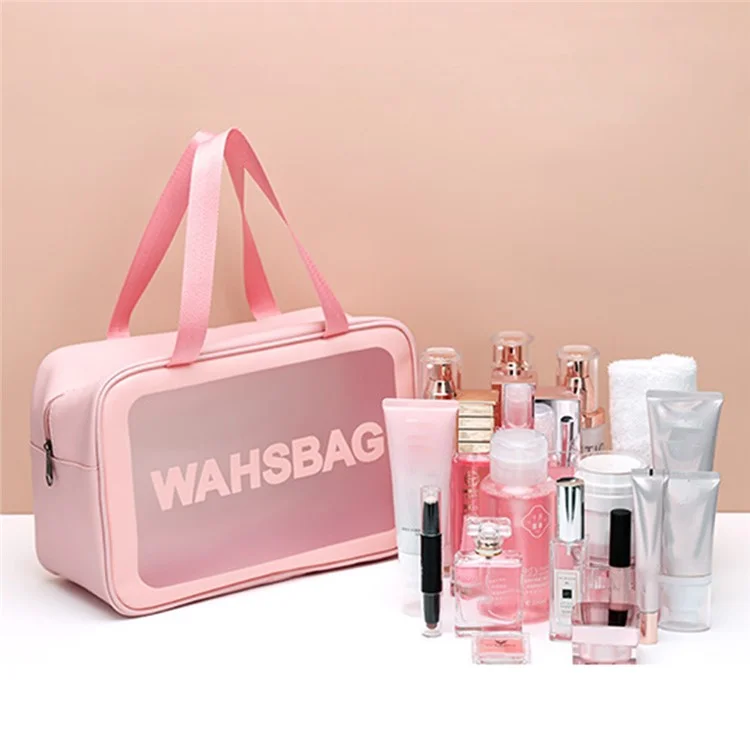 Large Travel Toiletry Bag Pouch Carry-On Airport Airline Compliant Bag Makeup Cosmetic Bag for Toiletries Liquids Creams Shampoo, Size: L - Black