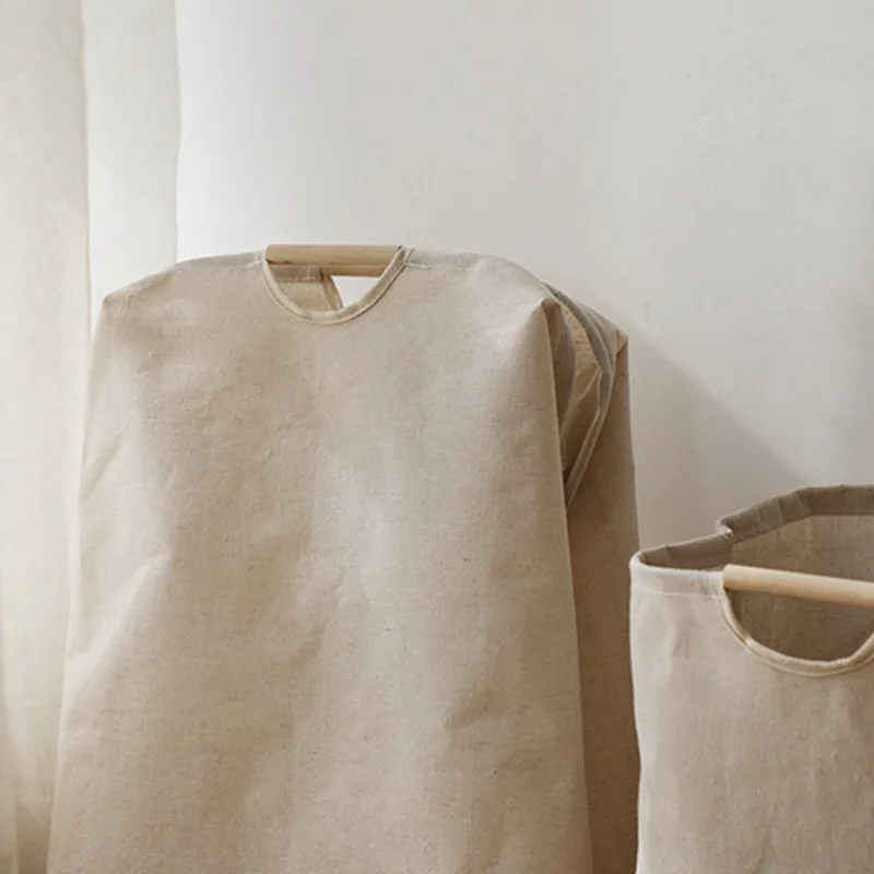 Laundry Basket Organization Collapsible Cotton Linen Storage Basket for Clothes Blanket Kids Toy, Size S