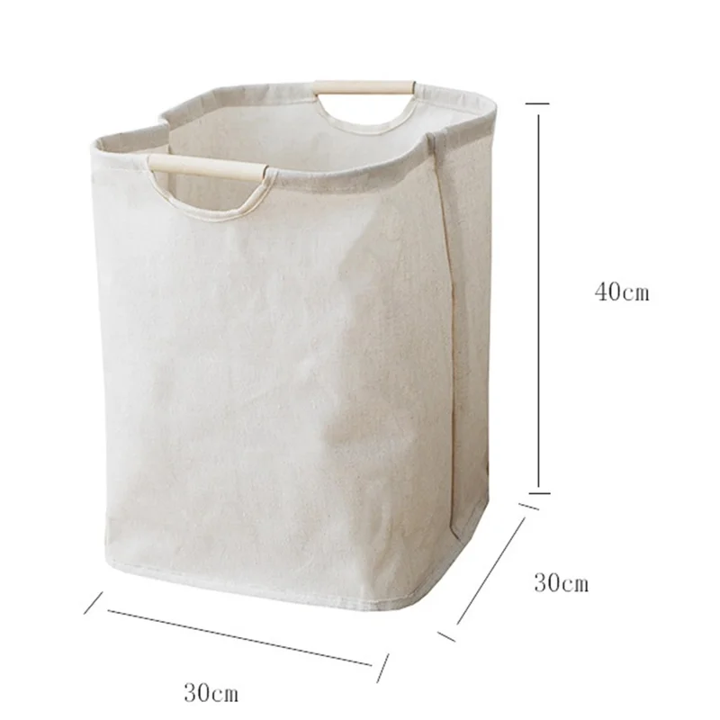 Laundry Basket Organization Collapsible Cotton Linen Storage Basket for Clothes Blanket Kids Toy, Size S