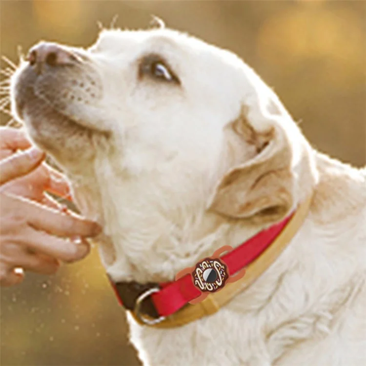 Donut Silikonabdeckung Für Airtag Bluetooth Tracker Schutzhülle Für Hunde/katzen Haustiere (größe: L) - Braun