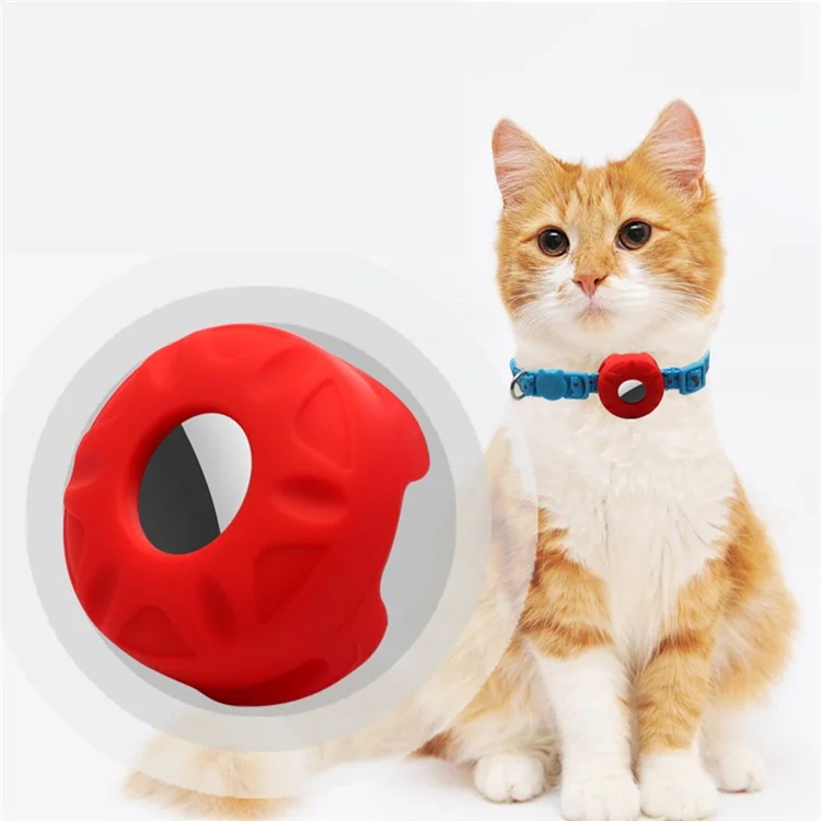 Per la Custodia Protettiva di Mela a Airtag Per Gatto Tracker Gatto Silicone Cover Anti-lost Collare Per Animali Domestici Guscio di Silicone Morbido (dimensione: L) - Bianca