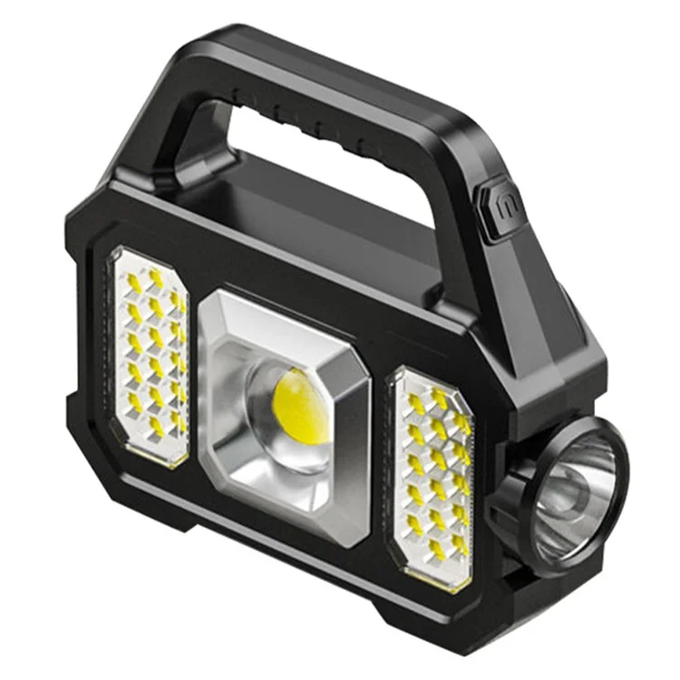 2205A Multifunctional Solar Flashlight USB Rechargeable LED Torch Light Portable Waterproof Solar Light Support Charging Cell Phone for Camping Hiking