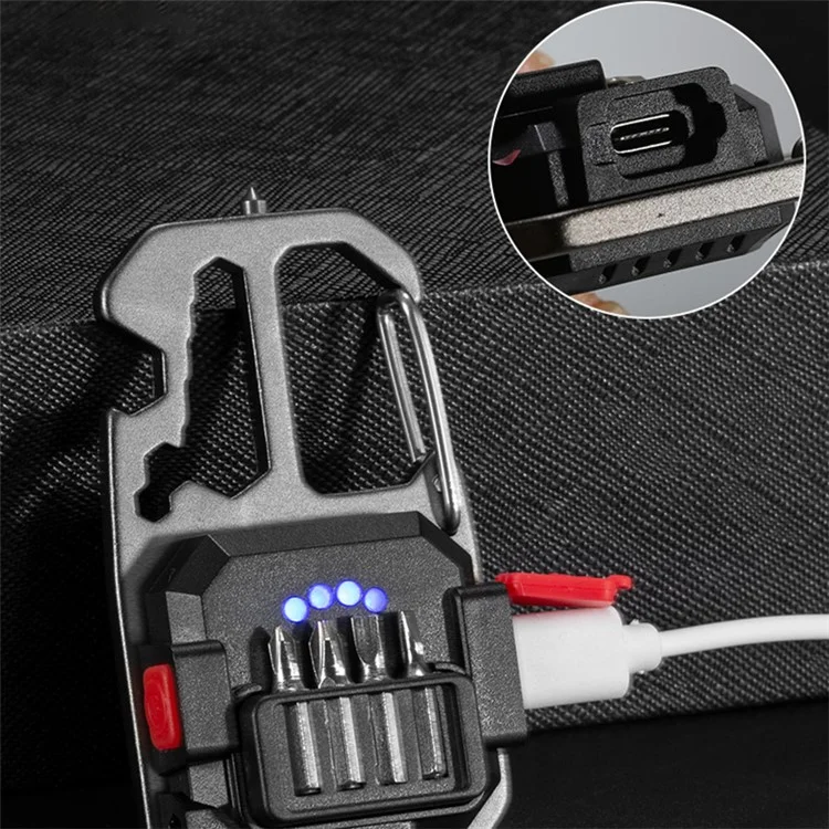 W5138 Portable Mini Flashlight Rechargeable COB Light Bottle Opener Screwdriver Multifunctional Lamp