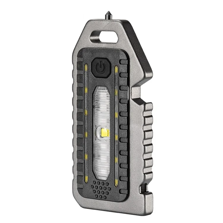 W5135 Mini COB Flashlight Rechargeable Light Whistle Emergency Survival Window Keychain Flashlight